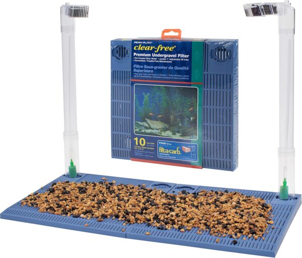 Penn-Plax Undergravel Aquarium Filter for 10 Gallon Tanks – Two 9.5” x 9.5” Plates – Under Gravel System for Clear, Clean Water – Safe for Freshwater and Saltwater Tanks