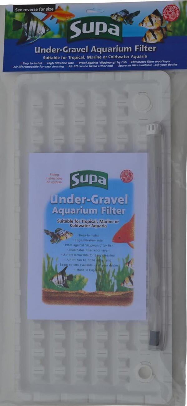 Supa Under Gravel Aquarium Filter, 58 x 28 cm, Suitable For Tropical, Marine or Cold Water Aquariums/Fish Tanks, White, Pack of 1