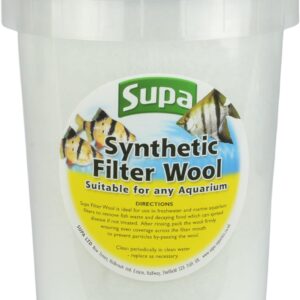 Supa Aquarium Filter Wool 1 Litre, Synthetic Material That Is Ideal For Removing Waste Particles In Both Fish Tanks And Pond Filtration Systems, White, Large