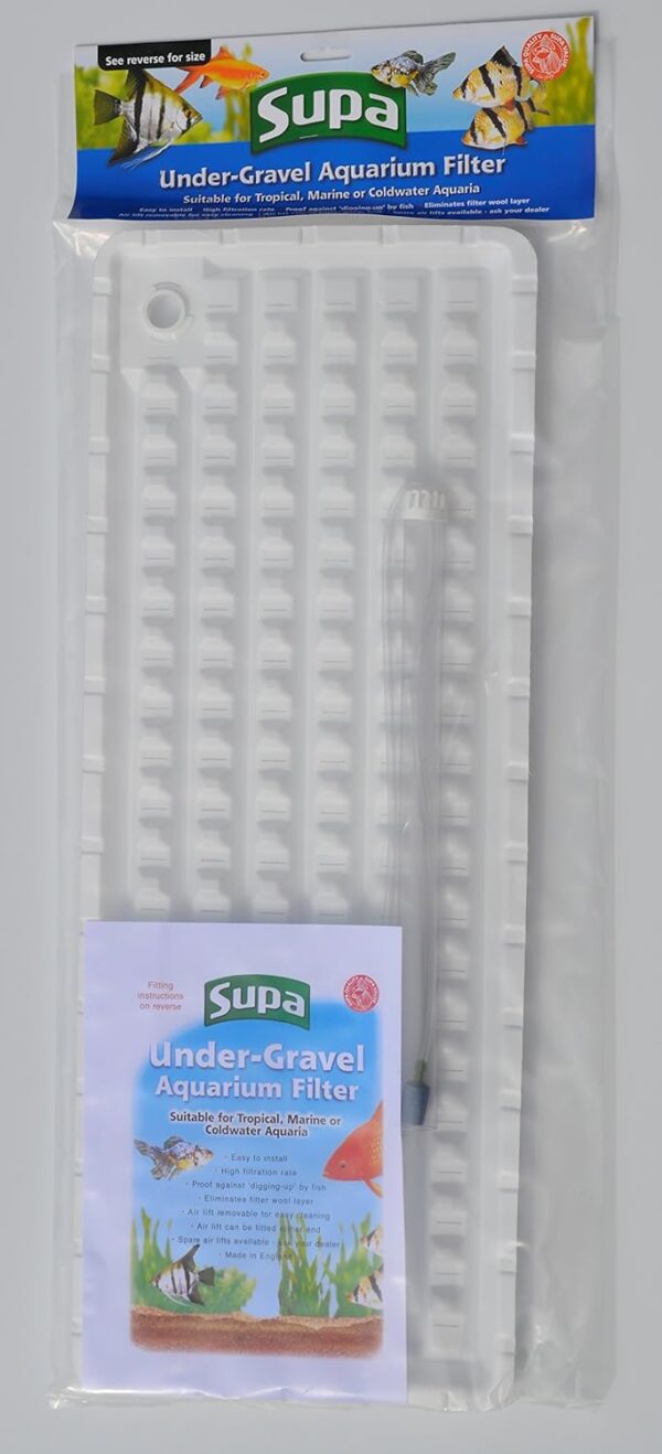 Supa Under Gravel Aquarium Filter, 29in x 11in, Suitable For Tropical, Marine or Cold Water Aquariums/Fish Tanks, Made In The UK