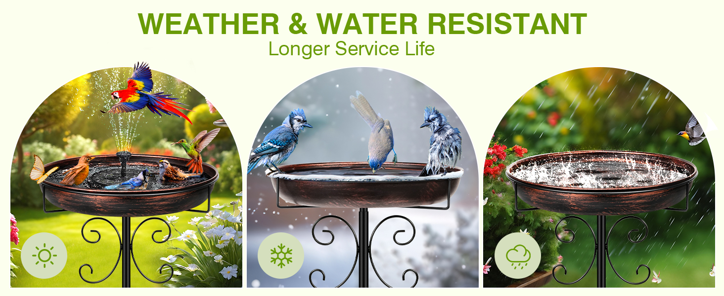 Metal Bird Bath for Outside