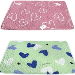 2 Pack Guinea Pig Cage Liner Hamster Pee Pad Bedding Fast Water Absorption Reusable Washable Guinea Pig Cage Liners for Small Animals Pet Cat Rabbits