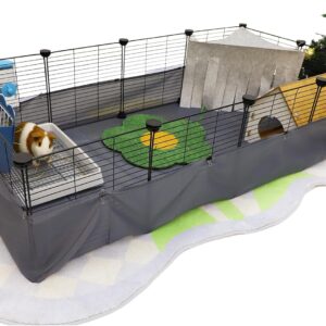 CHEGRON Guinea Pig Cages with Liner 48x24x12inch C&C Small Animal Cage Pet Puppy Dog Playpen Indoor Rabbit Chinchilla Hedgehog Habitat Fence DIY 12PCS Metal Grids with Bottom