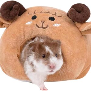 CutitiUU Guinea Pig Bed House Warm Hamster House Cave Cozy Hamster Rabbit Bed Washable Small Animal House Cage Accessories Soft Small Pet Bed for Little Rabbits,Guinea Pigs,Hamsters,Chinchilla (A)