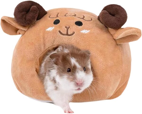 CutitiUU Guinea Pig Bed House Warm Hamster House Cave Cozy Hamster Rabbit Bed Washable Small Animal House Cage Accessories Soft Small Pet Bed for Little Rabbits,Guinea Pigs,Hamsters,Chinchilla (A)