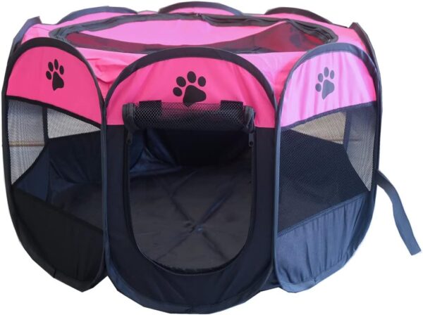 Dotala PET Portable Foldable Pet Dog Cat Playpen Crates Kennel/Premium 600D Oxford Cloth,Removable Zipper Top, Indoor and Outdoor Use (Rose)