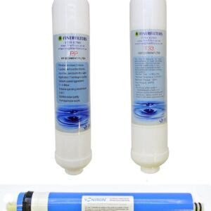 Finerfilters Compact 3 Stage Aquarium Reverse Osmosis Water Filter Replacement Filters & 75GPD Membrane