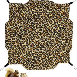 GLADFRESIT Leopard Pet Cage Hammock,Double Layer Sleeping Bag for Small Animals