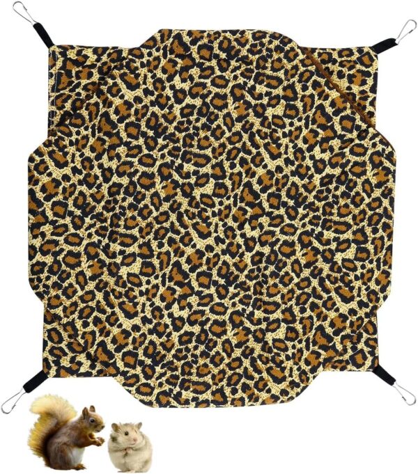 GLADFRESIT Leopard Pet Cage Hammock,Double Layer Sleeping Bag for Small Animals