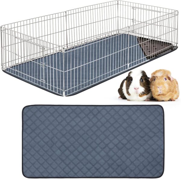 Guinea Pig Cage Liners，Fast Absorbent Guinea Pig Fleece Bedding for Midwest and C&C Cages with Leakproof Bottom for Small Animals （Size 48"x24"