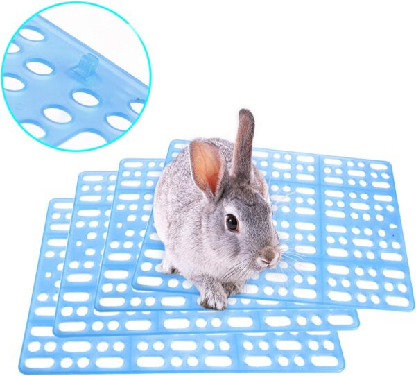 Hamiledyi 4 Pcs Rabbit Cage Mats Small Animal Plastic Feet Pads Floor Mat for Pet Cats Dogs Bunny Hamster Rat Chinchilla Guinea Pig