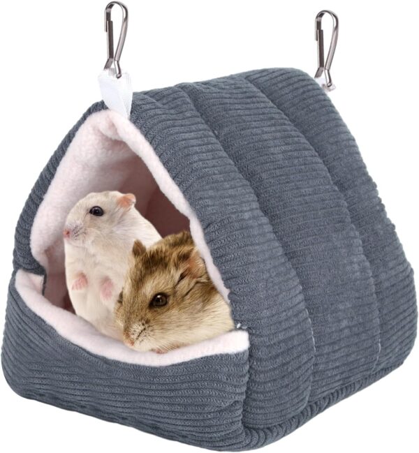 Hamster House,Parrots Bird Nest Hanging Cave Beds Winter Small Animal Cage Home and Small Pet Bed House,Warm Guinea Pig Bed Home Fluffy Bird Cage for Guinea Pig,Hamsters,Sparrows (Dark Grey)