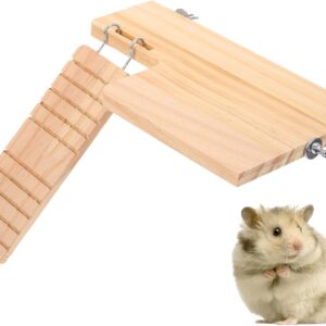 Hamster Platform, Hamster Cage Platform, Hamster Climbing Frame,Hamster Cage Platform for Glass Tank Cage Guinea Pig Platform Hamster Ramp Pet Toy Wooden Gerbil to Climb