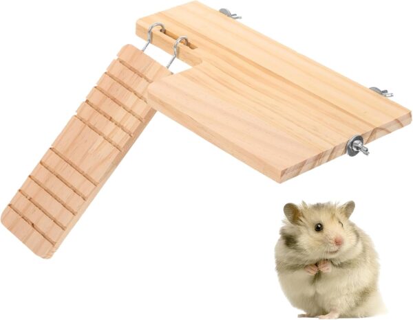 Hamster Platform, Hamster Cage Platform, Hamster Climbing Frame,Hamster Cage Platform for Glass Tank Cage Guinea Pig Platform Hamster Ramp Pet Toy Wooden Gerbil to Climb