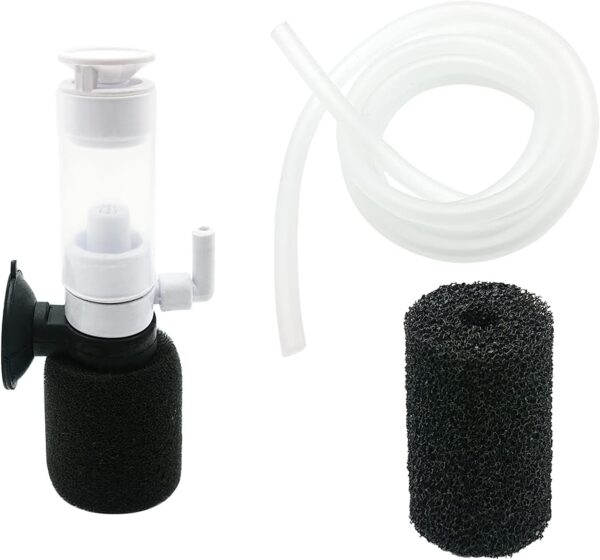 IAFVKAI Mini Aquarium Sponge Filter Ultra Quiet 3-in-1 Filtration System Air Pump Filter with 1M Tube and 1pcs Pre-filter Sponge for Small Fish Beta Tank Oxygen Pump