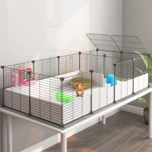 Oneluck Eiiel Guinea Pig Cage,Indoor Habitat Cage with Waterproof Plastic Bottom,Playpen for Small Pet Bunny, Turtle, Hamster,Partition cage