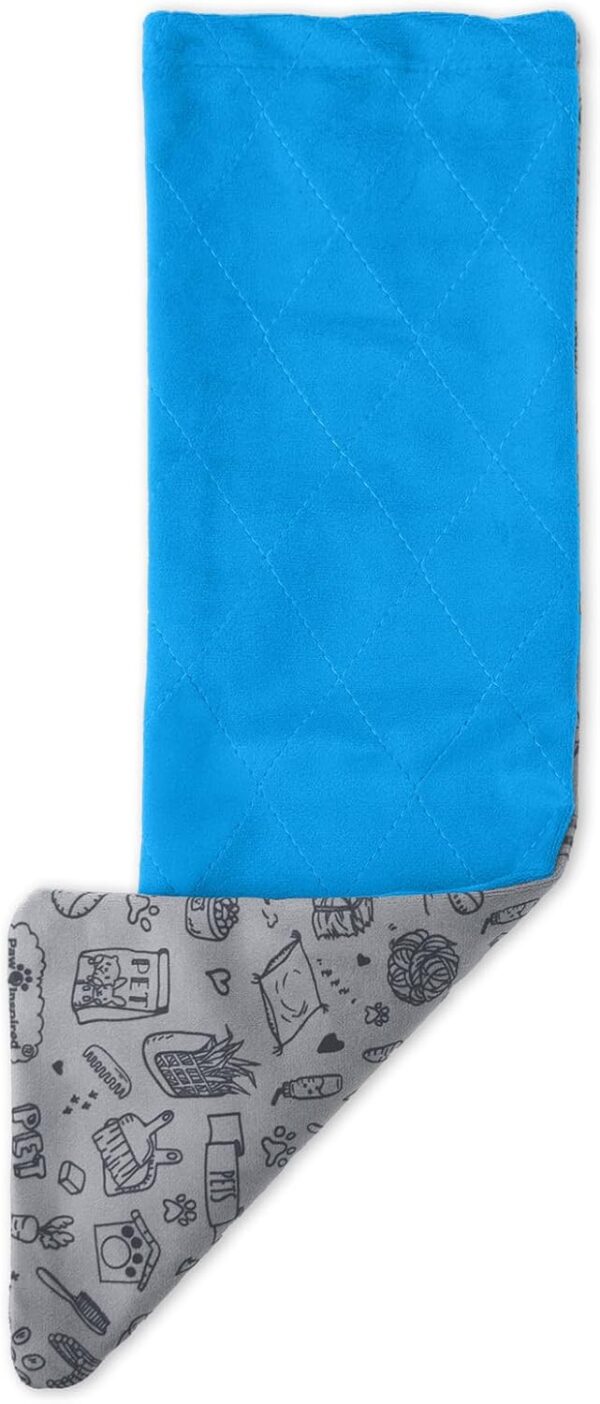 Paw Inspired Fitted Fleece Liner for Ferret Nation, Critter Nation Cage for Ferrets, Rats, Chinchillas, Hedgehogs & Other Small Animals (Blue, Ramp Cover)