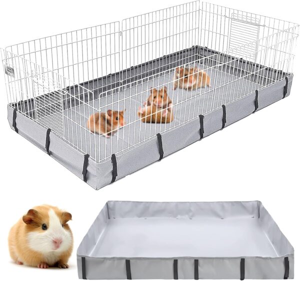 Polegas Waterproof Guinea Pig Cage Liner, 47.64" x 20" Washable Tarp Bottom Guinea Pig Bedding for C&C Grids Habitat, Small Animal Cage Liner Base for Rabbits, Ferrets, Hedgehogs, Hamsters