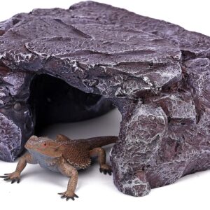 Reptile Hide Large Leopard Gecko Tank Accessories Reptile Decor Tortoise Habitat Terrarium Decorations Aquarium Cave Decor Bearded Dragon Crested Gecko Ball Python Tank Accessories