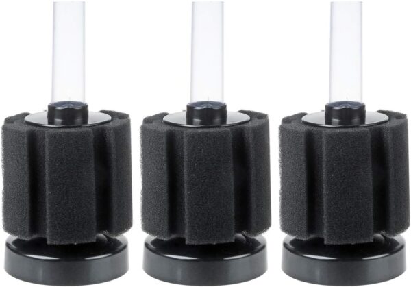 Saim XY-2835 Fish Tank Aquarium Mini Cylinder Soft Biochemical Sponge Filter 3Pcs Black