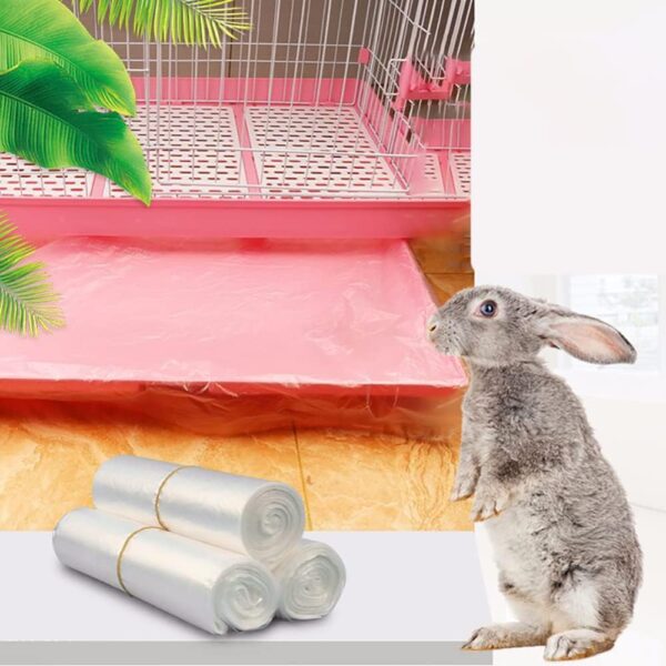 TPfocus 50 pcs Rabbit Cage Liners Disposable small Plastic Mat Pet Disposable Mat Films for Bunny Guinea Pigs Chinchillas Hamsters 20 x 14in