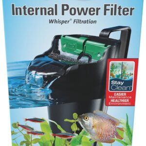 Tetra Whisper Internal Power Filter 5 To 10 Gallons, For aquariums, In-Tank Filtration With Air Pump, Black