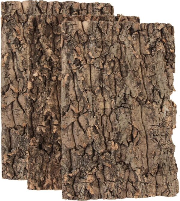 ULTECHNOVO Cork Terrarium Background, 3Pcs Cork Bark Terrarium Backdrop Tank Background Reptile Climbing Wall Decor Habitat Accessories for Turtle Gecko Lizard Tortoise Frog