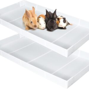 Wenqik 2 Pcs Guinea Pig Cage Liner Corrugated Plastic Cage Liner Base 2 x 4 Panel Size Guinea Pig Cage Bottom for Small Animals Guinea Pig Hedgehogs Rabbits Cages Tray,55 x 27 Inch (White)