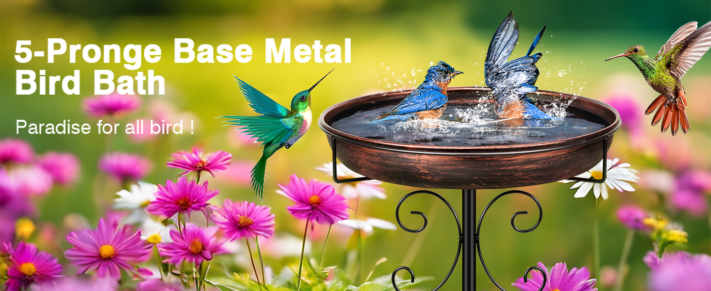 Metal Bird Bath for Outside