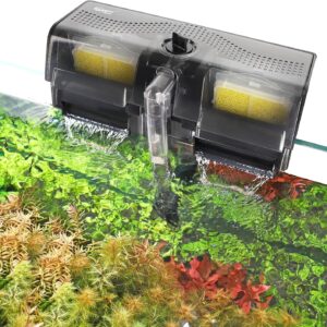 hygger Hang On Back Aquarium Filter 30-70 Gallon Power Quiet Fish Tank Filter Multi-Stage Filtration Adjustable Waterfall Hob Filter with 8 Cartridges & Extension Pipe for Freshwater Saltwater